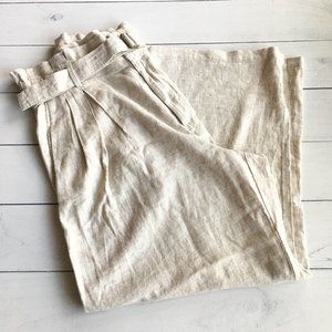 NEW Banana Republic Linen Blend Wide Leg High Rise Relaxed Fit "Paper Bag" Pants